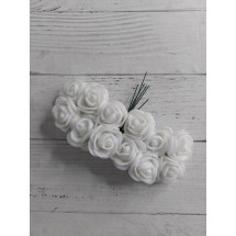 Розочки из фоамирана 2,5 см в пучках, цв. белый, цена за пучок